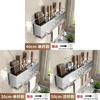 Stainless Steel Wall Mount Kitchen Utensil Organizer With Multiple Hooks For Home Storage
