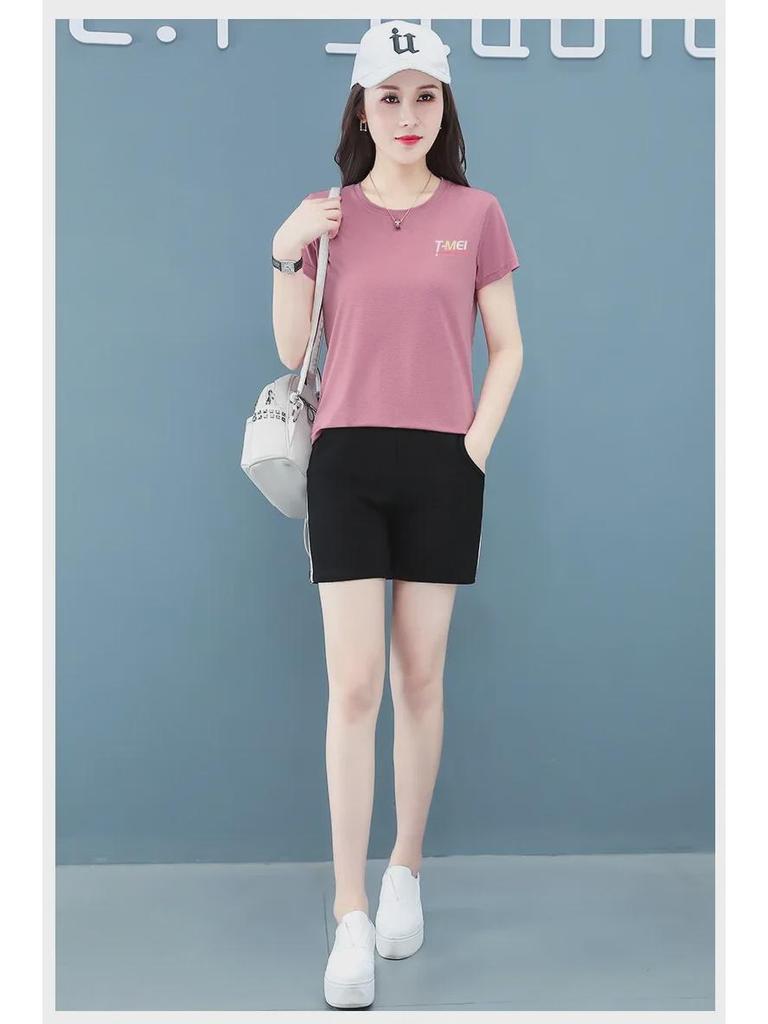 Women's Quick-Dry Summer Sports Set: Korean-Style Short-Sleeve Ice Silk Running Suit