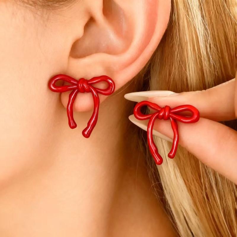 Delicate Bowknot Earpieces Elegant Ballet Style Bowknot Earrings Fashionable Ear Piercing Ear Studs Jewelry