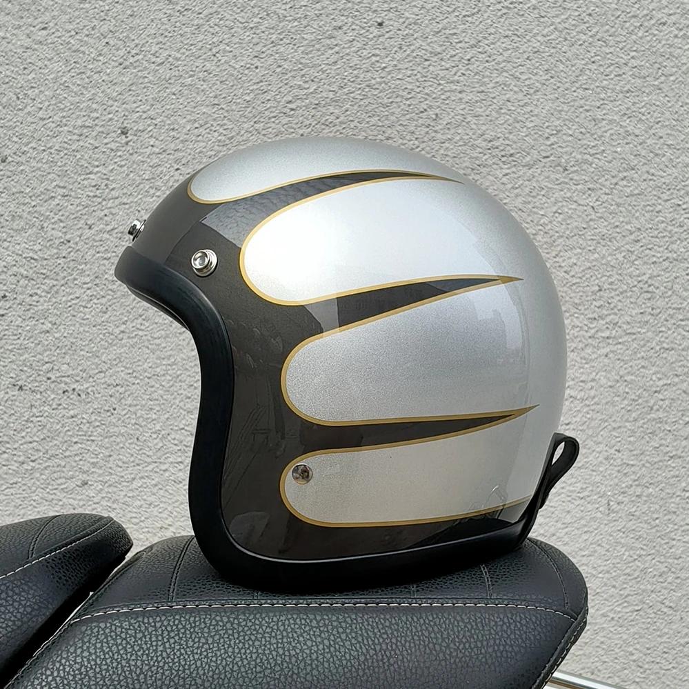 Retro Motorcycle Helmet Open Face ECE DOT Approved Moped 3/4 Vintage Low Profile Japanese Style Half Helmet Men Women Casco Moto