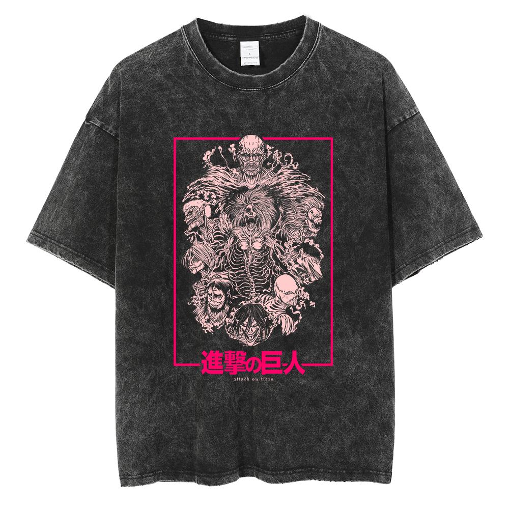

Hot Anime Attack On Titan Levi Ackerman Cool Graphic Print T Shirt Men Women Washed Cotton Tshirts Harajuku Male Loose Tshirt S