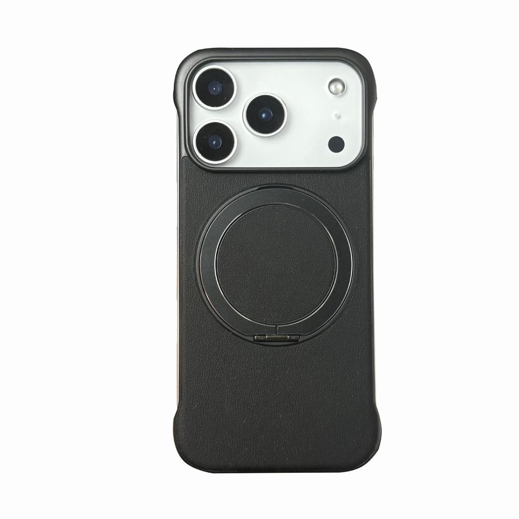 iPhone 13–17 Pro Max Magnetic Rotating Stand Frameless Protective Case