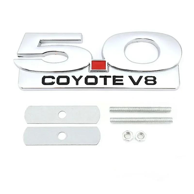 5.0 Car Sticker Alloy Front Grille Badge for Transit Fiesta Focus Mondeo Kuga Ranger Mustang F150 Escape Accessories