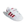 Adidas Originals SUPERSTAR CF Synthetic Leather Comfortable Slip Resistant Low top Toddler Shoes White Red Baby CG6639