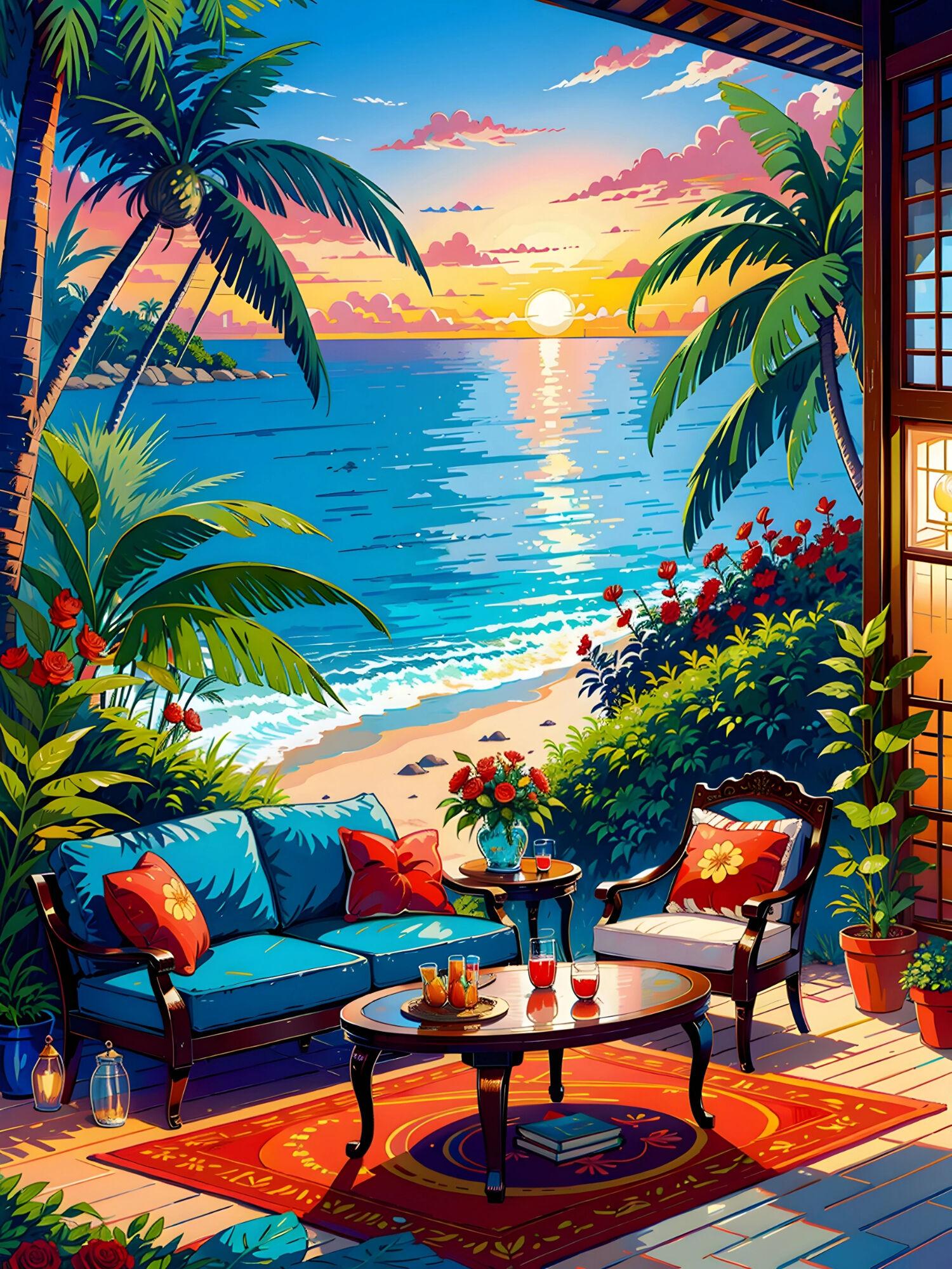 

Бриллиантовая мозаика на берегу моря, закат, пейзаж, картина, наборы для дома, полная квадратная круглая вышивка, гостиная, ручная работа Full Round 20x30CM