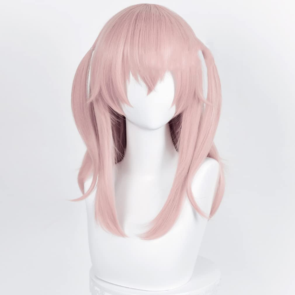 LAOBAO Cosplay Sasuga Long Pink Wig with Costume Accessory for School and Events Wig, Inui, Heat-Resistant, Twintails, Parties, Halloween, Festivals,