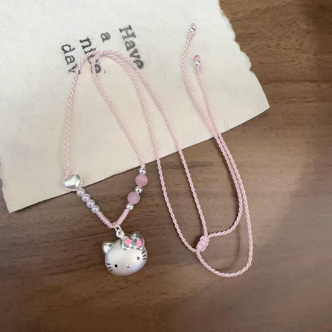Sterling Silver 999 Owl & Hello Kitty Pendant Necklace - Perfect Gift for Children or Girlfriend