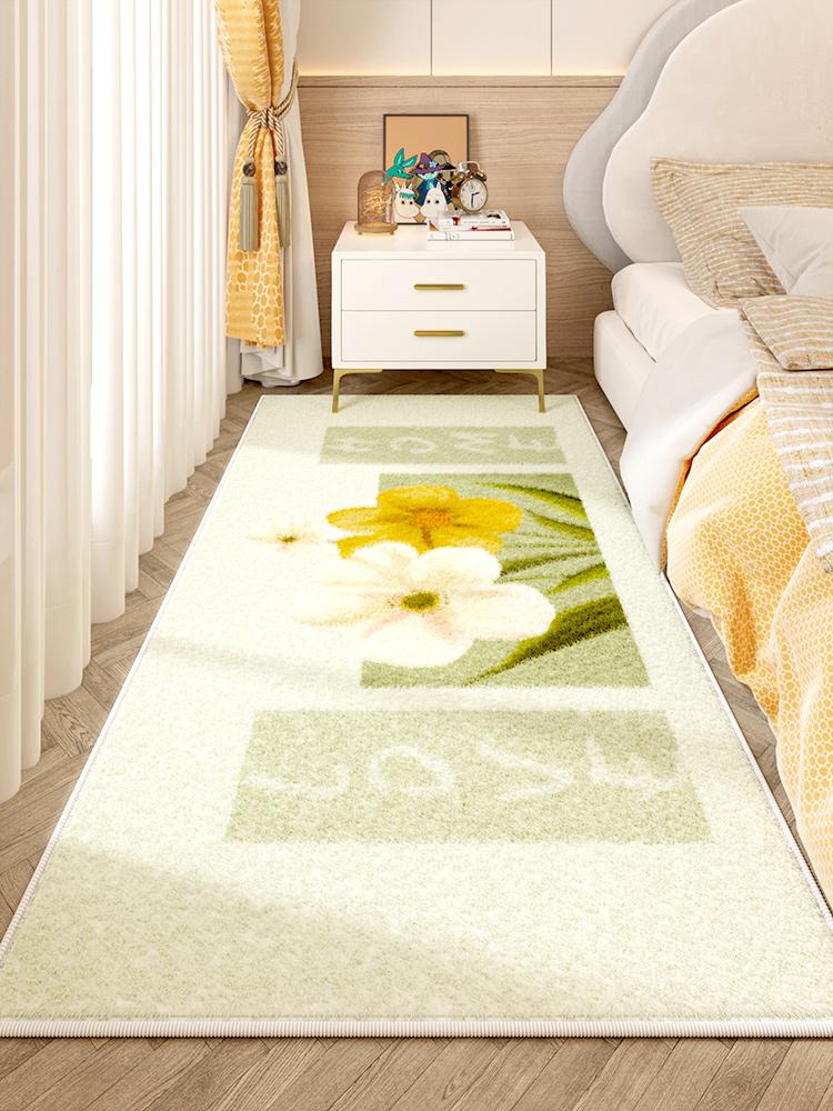 Flower Pattern Bedroom Decor Plush Thick Plush Carpets for Living Room Anti-slip Bedside Washable Floor Mat Home Fluffy Soft Rug