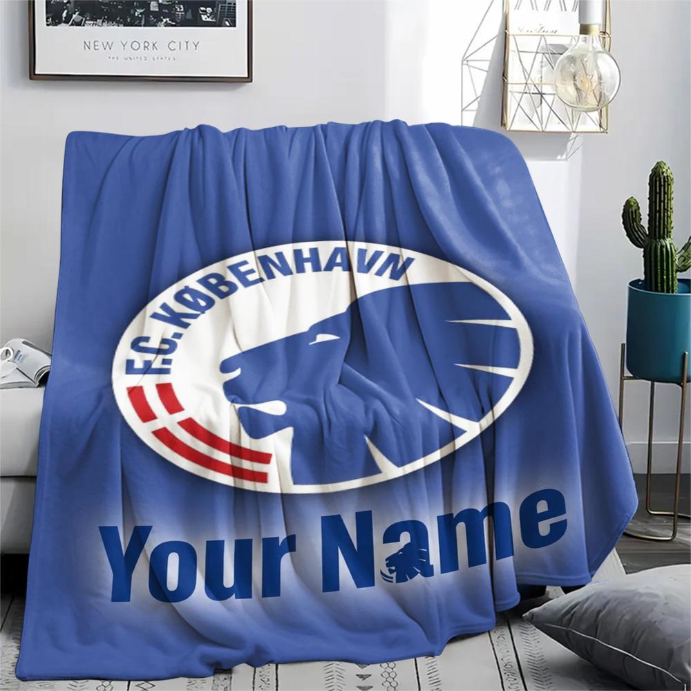 1PC Blue Claw Emblem Custom Name Patterned Flannel Blanket Suitable For All Seasons For Home Decor Warmth And Comfort Gifts Holiday Present