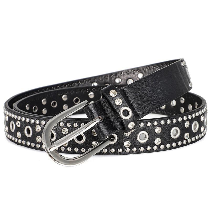Trend Rivet Belt Heavy Metal Belt Men Women Punk Nightclub Rock Style Jeans Waist Belt Y2K Belt Fashion Decoration Women's Belts