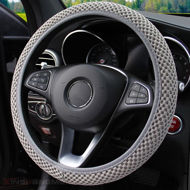 Car Steering Wheel Cover Skidproof 38cm Durable Fabric Elastic Steering Wheel Cover Car Wheel Protector Auto Interior Accessorie