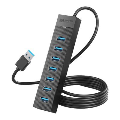 SAN ZANG MASTER USB Hub 7 Port 100CM Cable 5Gbps High Speed Transfer Hub Compact USB Hub Compatible with Laptops USB Port Expansion Lightweight Power