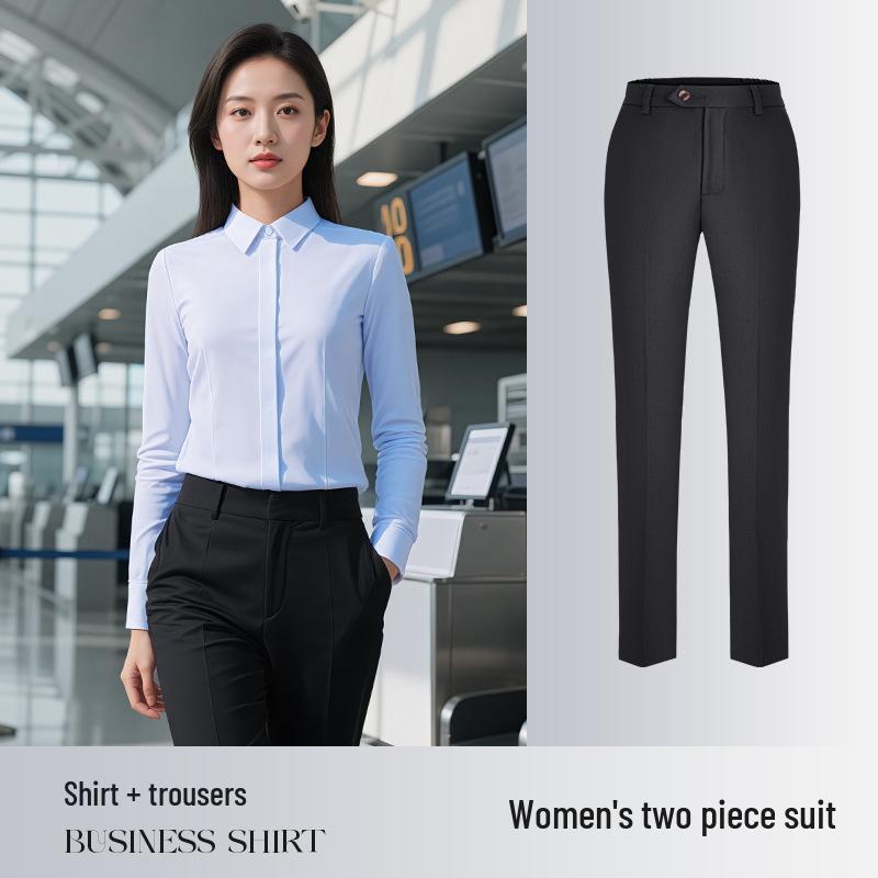 Unisex bügelfreies Baumwoll-Stretch Langarmhemd für professionelle Business-Kleidung