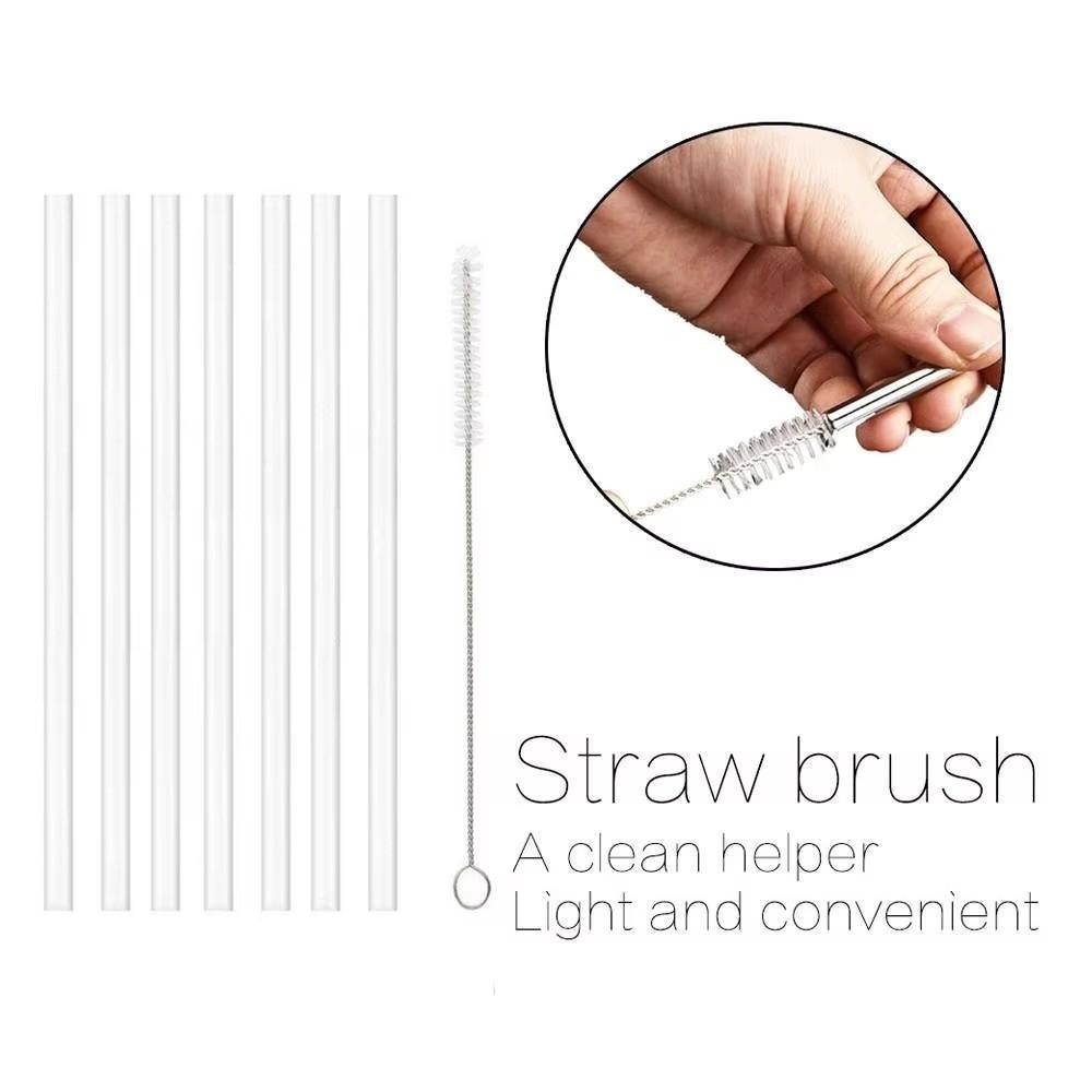 5pcs Soft Hair Straw Bottle Cleaning Brushes Stainless Steel Handle Bottle Cleaning Brush Kitchen