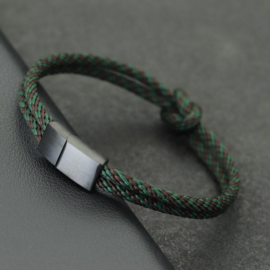 

Noter Stylish Knot Bracelet For Men Stainless Steel Detachable Magnet Buckle Beach Nautical Vibe Braslet Pulsera Cuerda Bohemia