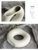 White Ceramic Vase with Dried Baby's Breath for Living Room or Dining Table Decoration