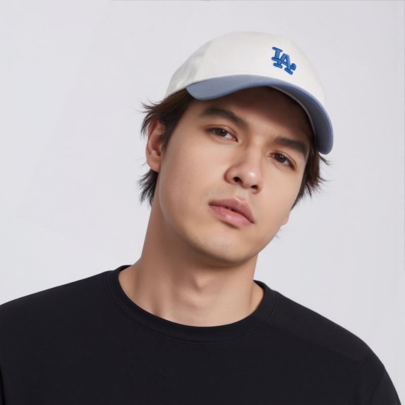 MLB Embroidered Pattern Elastane Baseball Caps Unisex Blue Fashion 3ACPV024N-07WHS