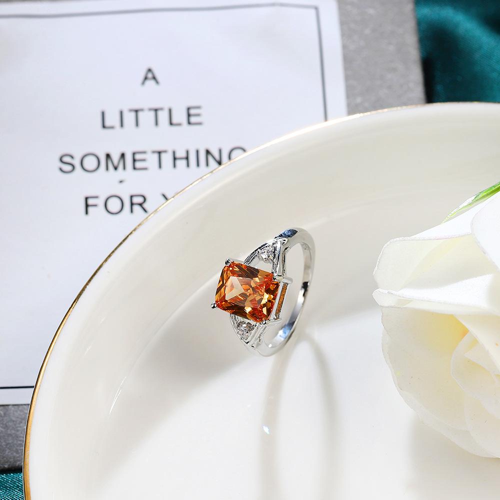 Gold-Plated Colorful Crystal Ring with Diamonds and Tourmaline Zircon Accents