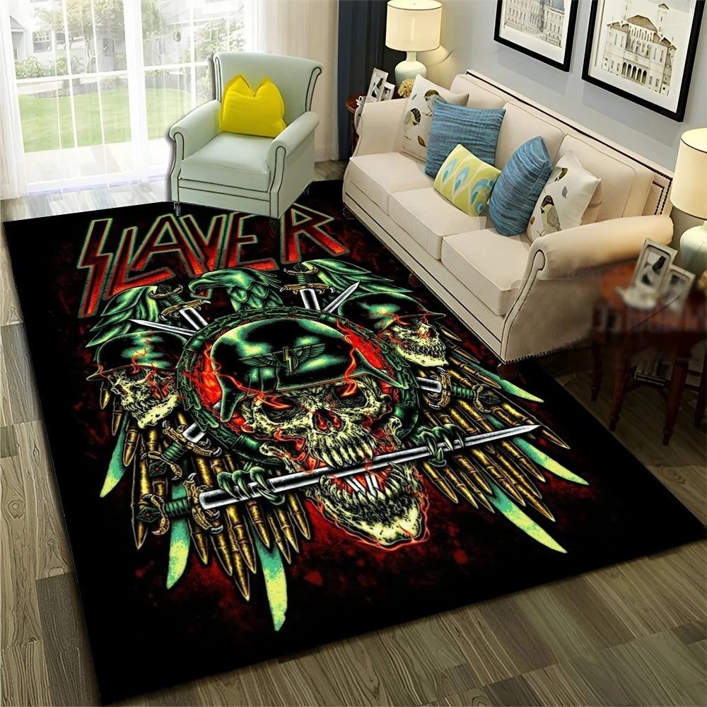 Death Metal Rock Large Carpet Rug for Home Living Room Bedroom Sofa Doormat Decor Kids Play Area Rug Carpet Non-slip Floor Mat