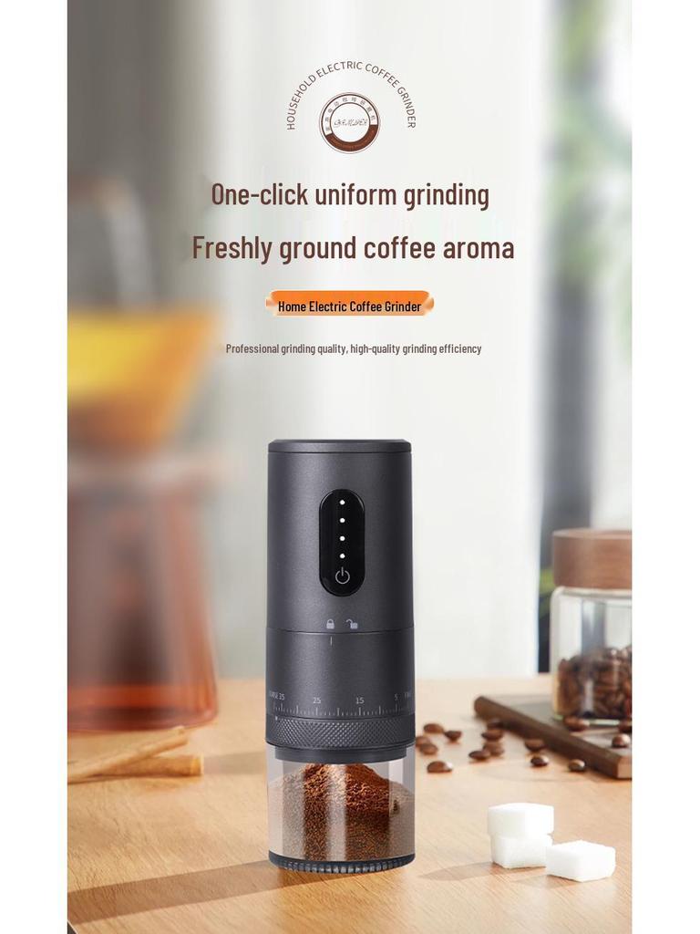 USB-uppladdningsbar bärbar elektrisk kaffekvarn med pekkontroll för resor och hem