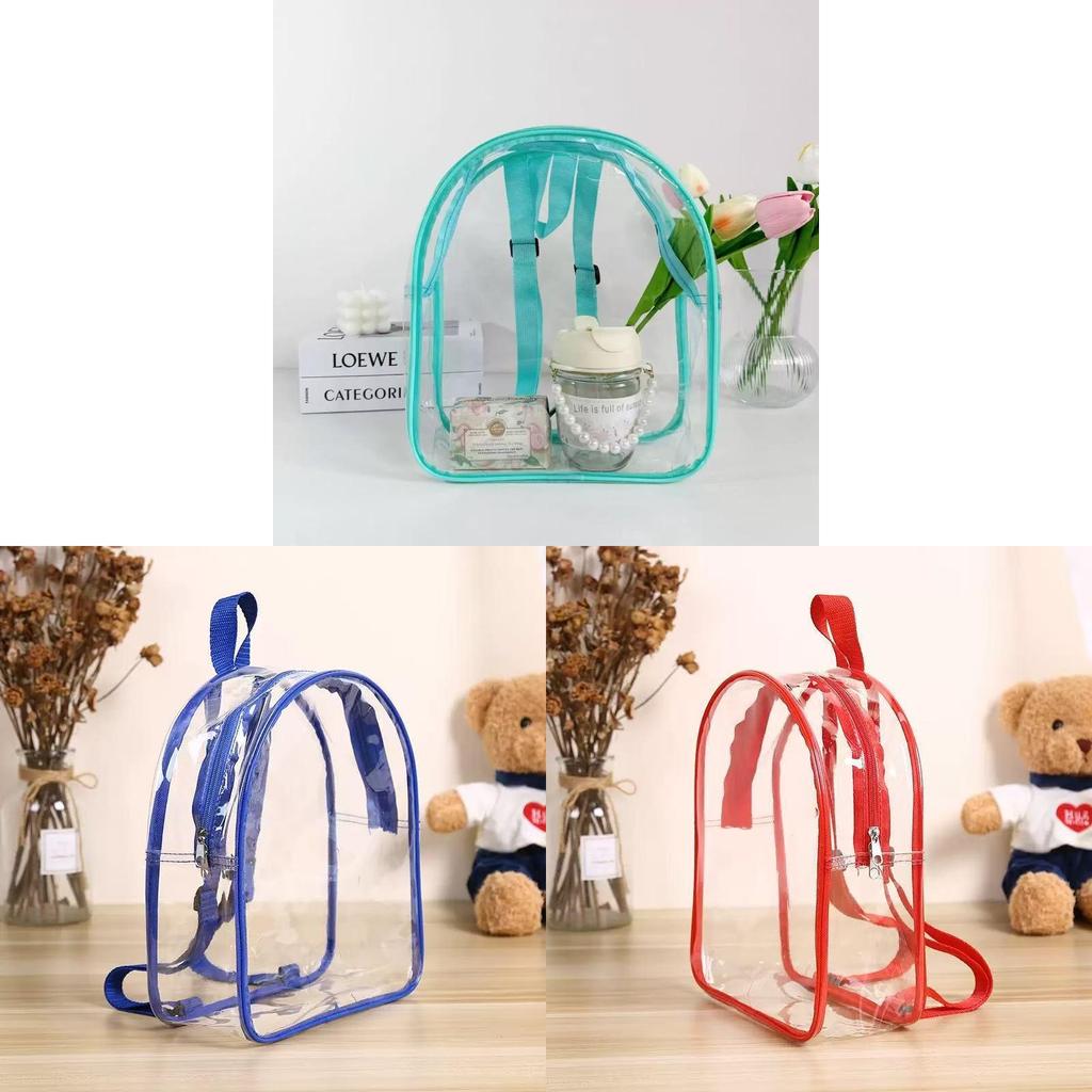 Kids Transparent Pvc Backpack With Cushion Straps For Daily School And Travel