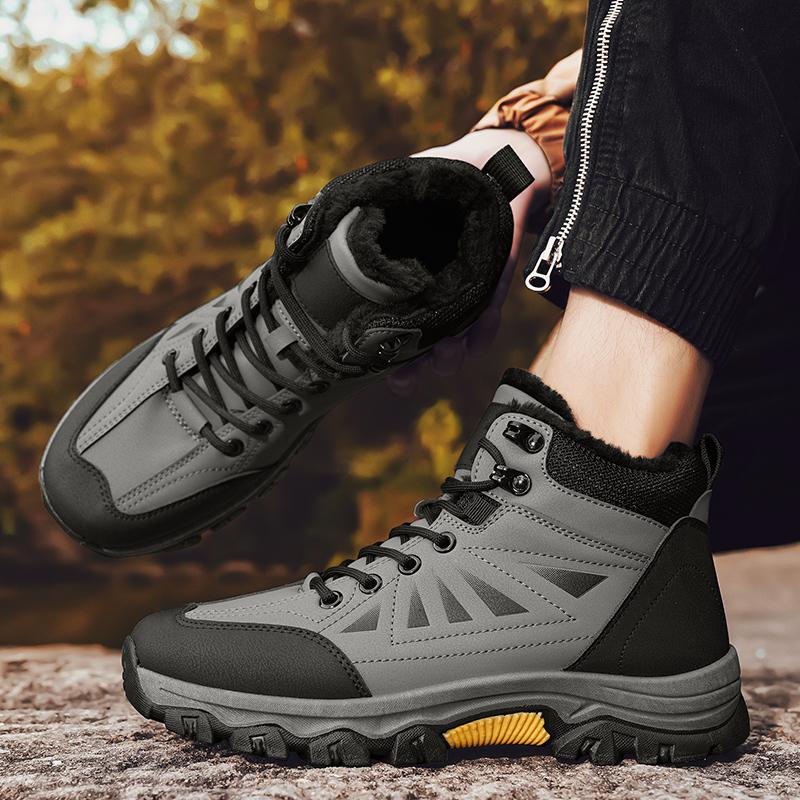 Fashion Comfortable Fluff Ankle Boots Men Platform High-quality Sports Outdoor Hiking Anti Slip Breathable Casual Mountaineering Shoes
