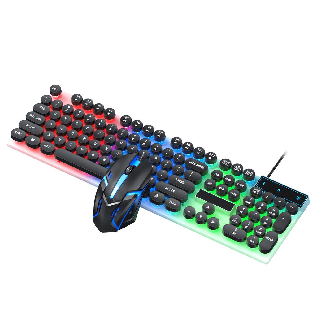 Colorful LED Backlit Keyboard and Mouse Combo Gaming Wired Keyboard USB Keyboards with Gaming Mouse