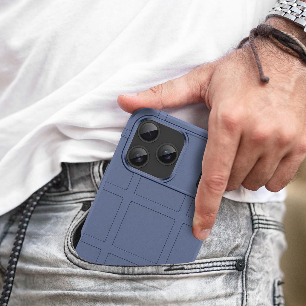 For iPhone 17 Pro Max Case Grid Design Soft TPU Scratch-Proof Phone Cover
