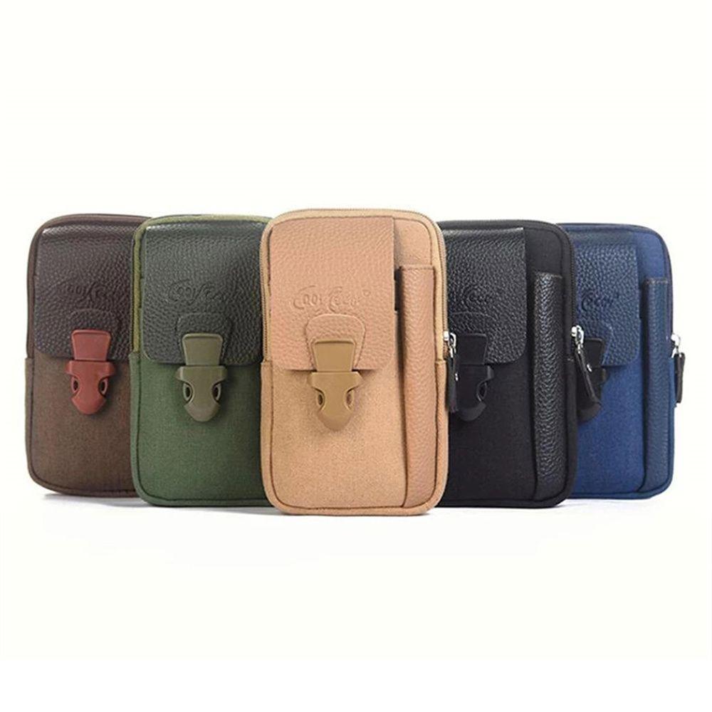 

Деловой мужской однотонный кошелек сумка для мобильного телефона поясная сумка поясная сумка держатель для карт чёрный