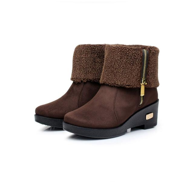 Winter Cloth Shoes, Wedges and Velvet Warm Cotton Shoes, Snow Boots, Short Boots, Women's Thickened Short-tube Women's Boots