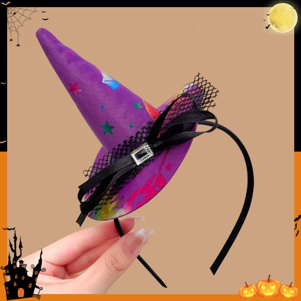 Pumpkin Halloween Witch Hat Headband Spider Cone Hat Hair Hoop Photo Props