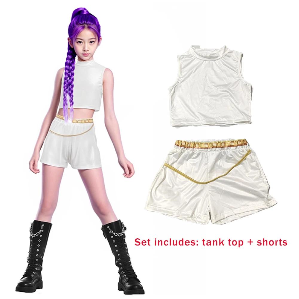 Rumi Cosplay K-Pop Warrior Costume Set Star Girls Group Children Role-Playing Clothing Christmas Carnival Halloween Costume Suit