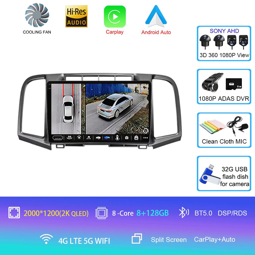 Android 14 Car Radio Carplay Auto For Toyota Venza 2008 2009 2010 - 2016 GPS WIFI+4G Multimedia DSP Player 2Din Video DVD Stereo