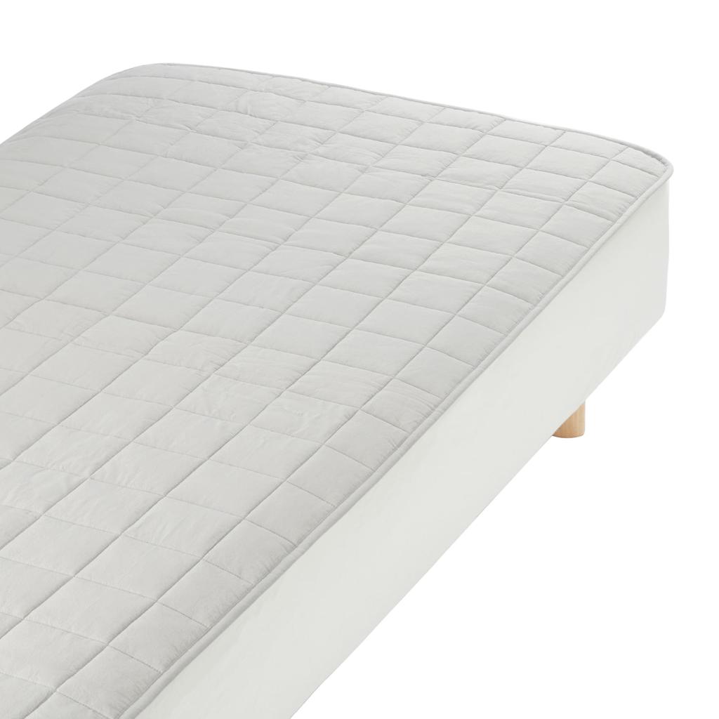 MUJI Non-Slip Washed Cotton Mattress Pad, SD Gray, 84732621