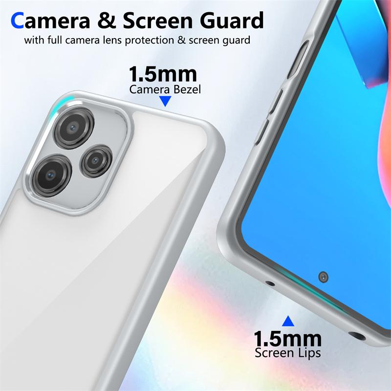 For Xiaomi Redmi 12 4G Case Clear PC Soft Back Cover Transparent Shell for Redmy Redmi12 Shockproof Lens Protect Silicone Funda