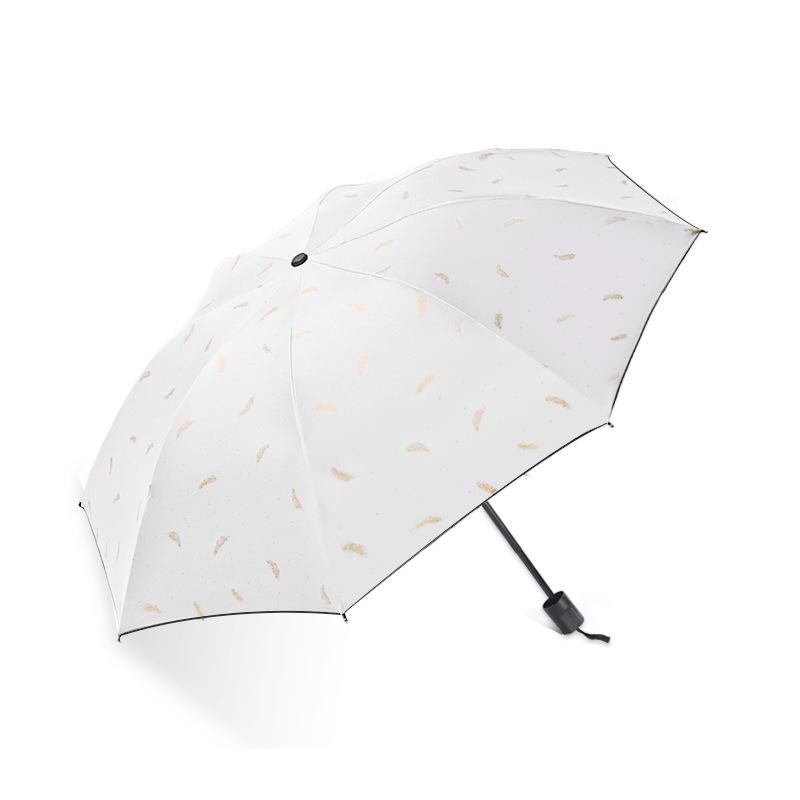 Třídílný vinylový deštník s ražbou zlatem - Skládací sluneční clona a ochrana proti dešti s logem