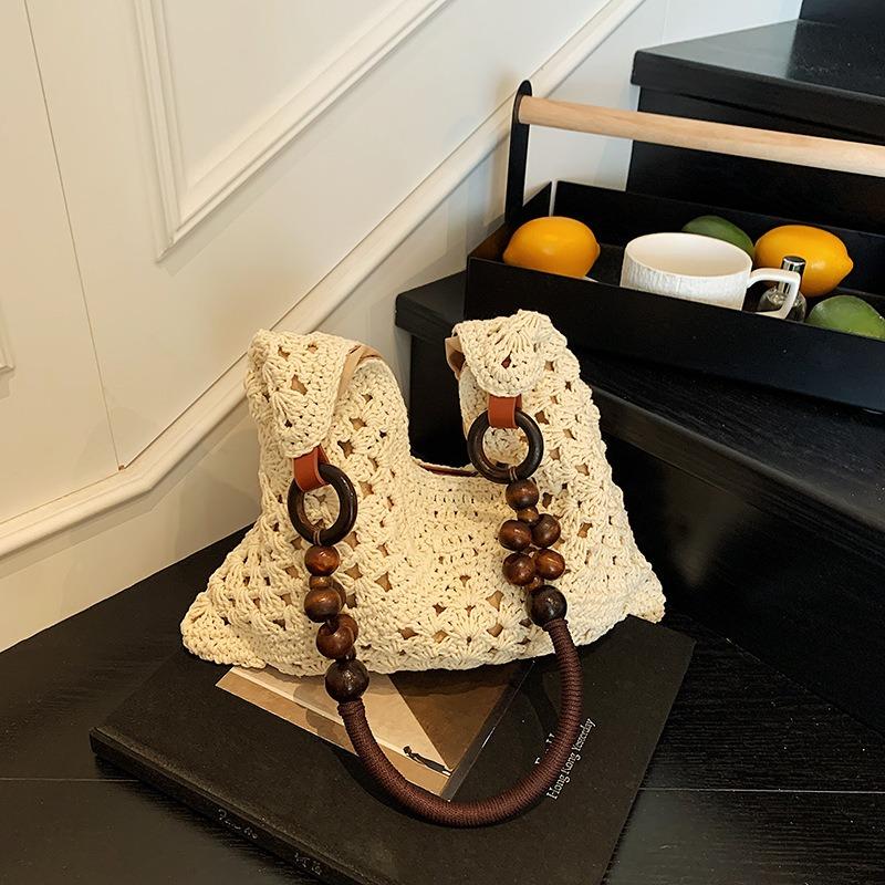 Fashion Lazy Wind Large Capacity Woven Bag Women's Summer New Seaside Vacation Beach Bag Casual Armpit