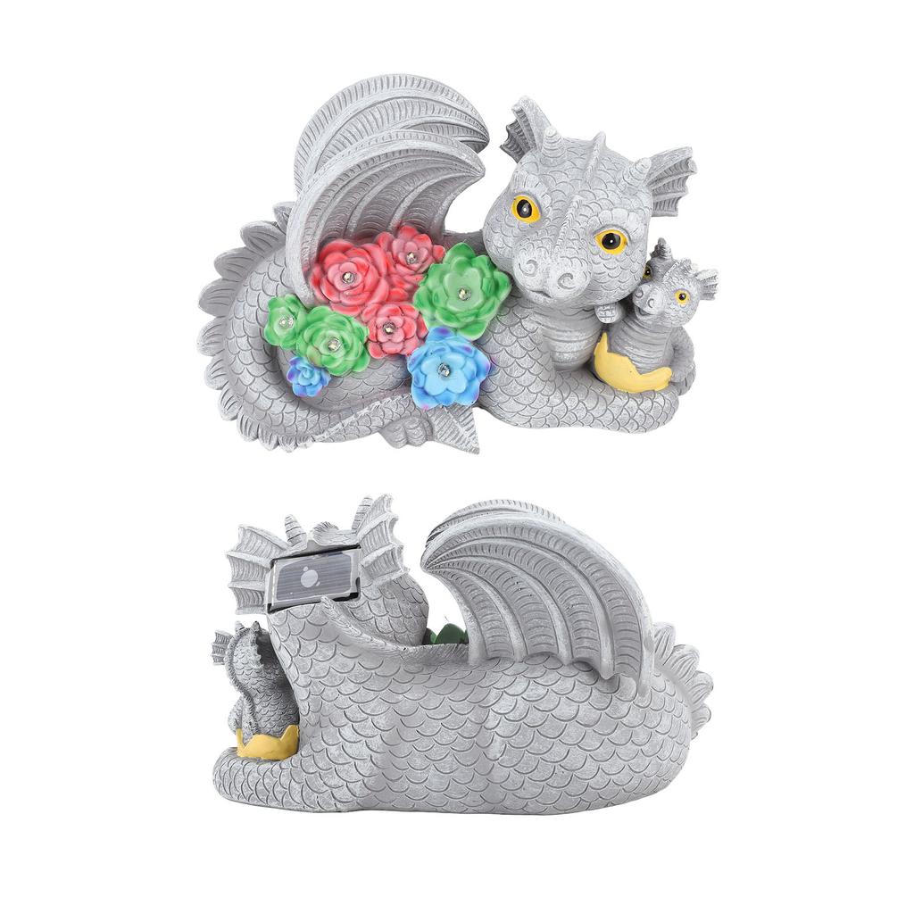 Садова статуя динозавра, Сонячна статуя матері та сина для вуличної прикраси, Скульптура динозавра з смоли для прикраси саду