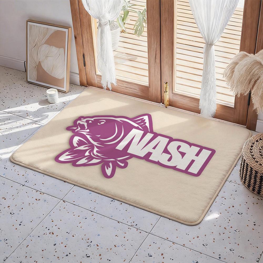 Brand N Nash Fishing Floor Mat Eco Flannel Doormat Non Slip Odorless Indoor Floor Rug Soft Short Plush Home Mat