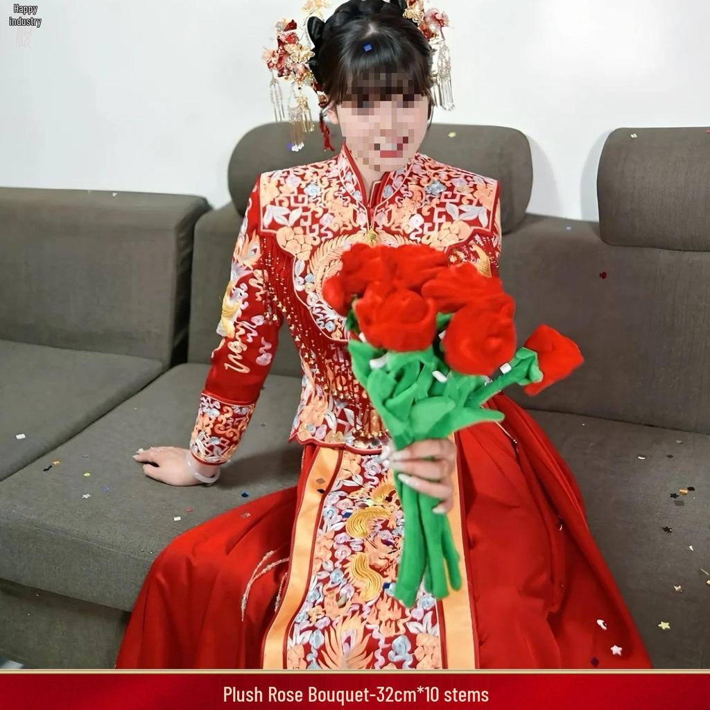 Wedding Proposal Fabric Rose Bouquet Photo Props