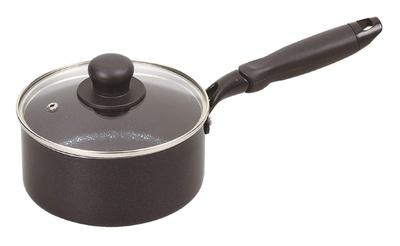 Pearl Metal 16cm Saucepan with Glass Lid, IH Compatible, Midnight Marble HB-5116