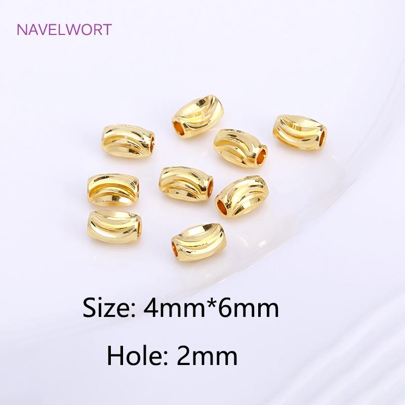 18K Gold Plated Röhrenperlen Abstandshalter Perlen, Zubehör Für Schmuck, Messing Streifenperlen DIY Armband Halskette Herstellung Zubehör Großhandel
