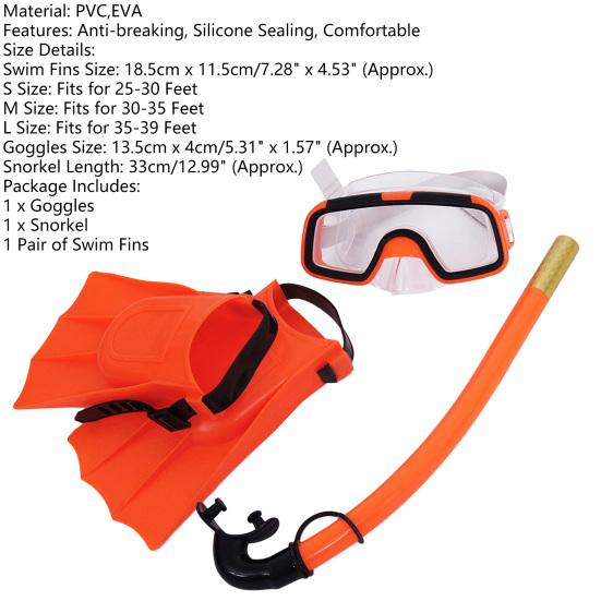 1 Set Snorkeling Goggles Good Toughness Safe Breathing Waterproof Kids Wide Vision Swimming