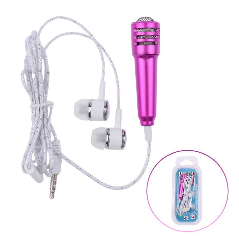 Mini Microphone 3.5Mm Portable Karaoke Mic All-In-One Earphone Stereo Wired Headphone In-Ear Headset Phone Singing Artifact