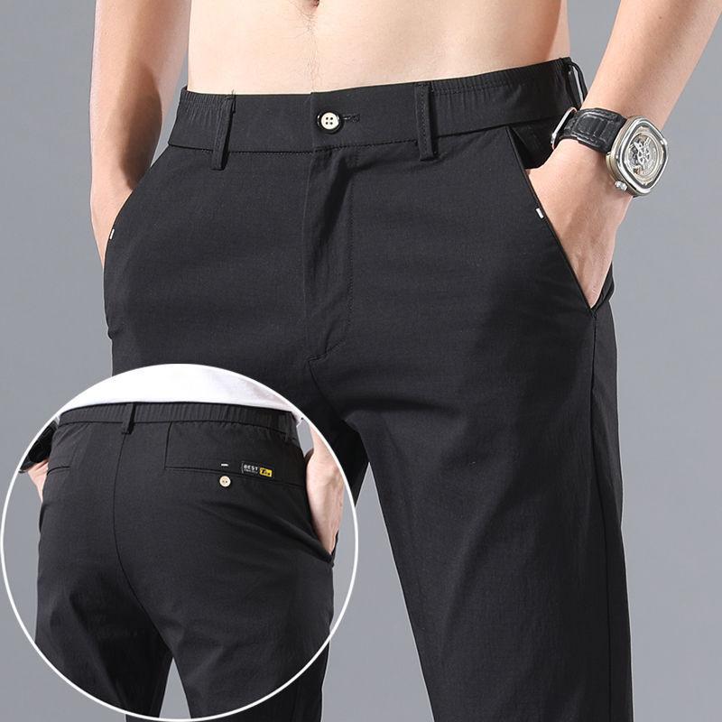 Spring Autumn Thin Slim Men Casual Pants Classic Business Cotton Stretch Golf Trousers Male Clothing Pants
