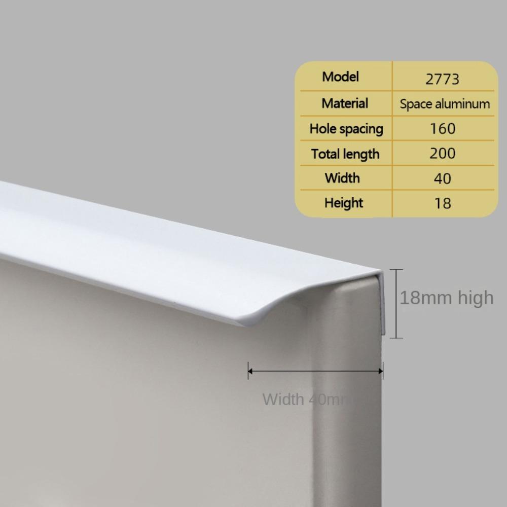 Klíčky ke dveřím ze slitiny hliníku Skryté úchytky zásuvek Vysoce kvalitní úchytky skříněk Domácnost