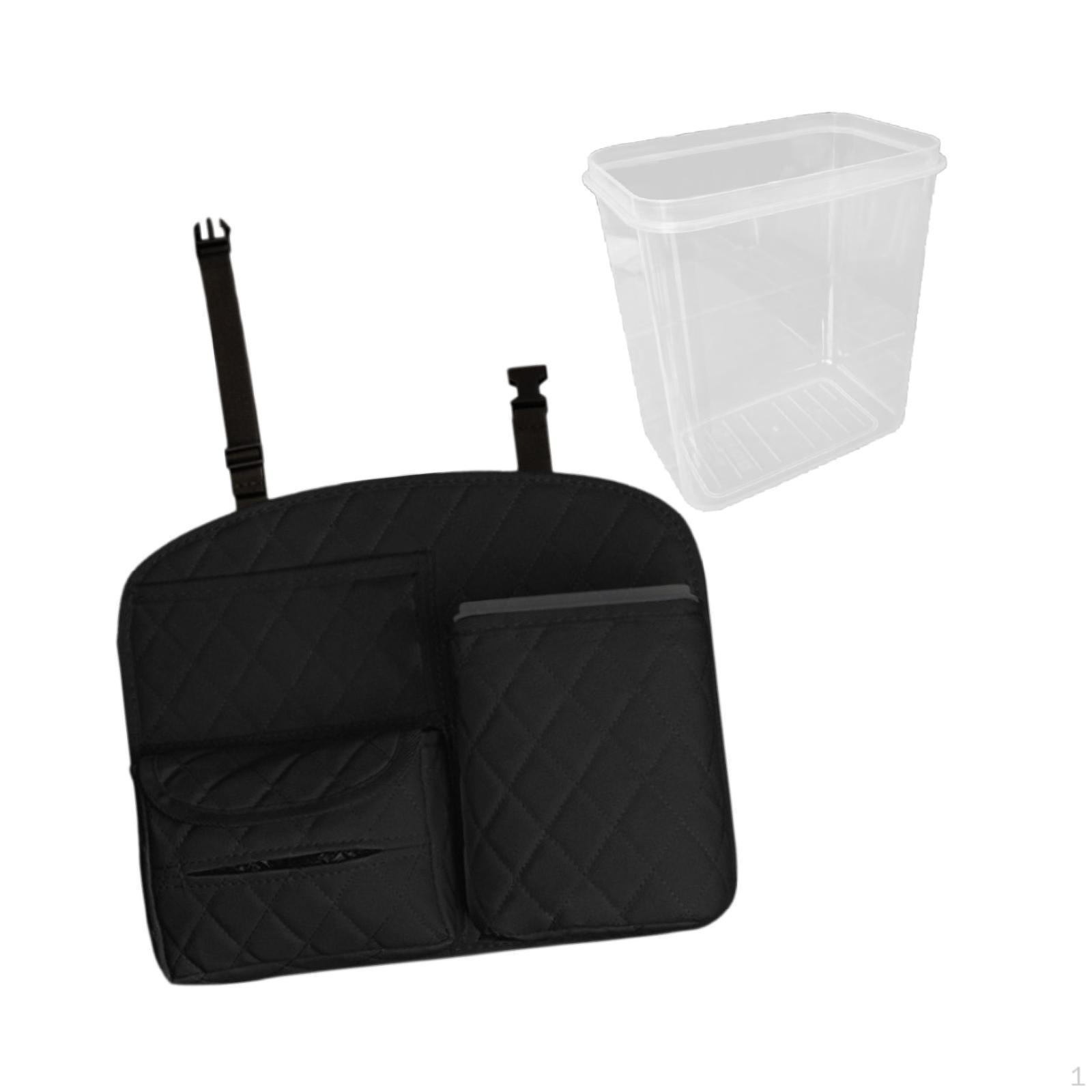 

Кожаный органайзер премиум-класса со съемным держателем для телефона в мусорном ведре чёрный