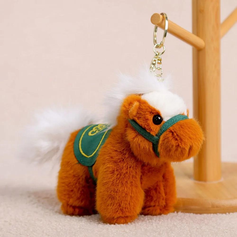 Red Color Plush Horse Keychain Lucky Horse Plush Materia Horse Doll Pendant Soft Cute Zodiac Pony Figurine Home Decor