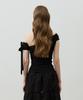 Alikim Ria One-Shoulder Shirring Top / Black