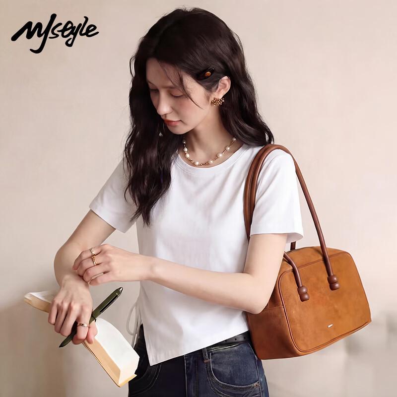 

MJ Style Women s Cropped V-Neck Slim-Fit Short Sleeve T-Shirt XL